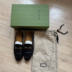Gucci Black Leather Horsebit Loafers